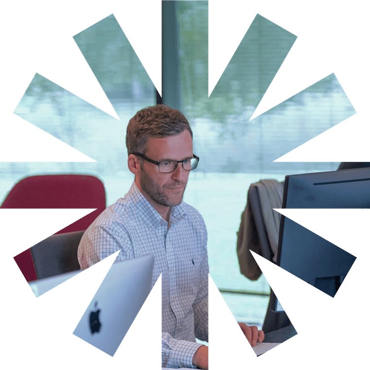 Professional working on laptop